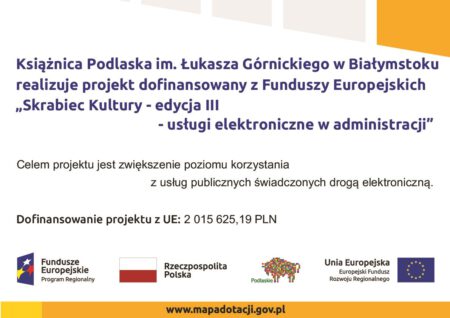 Plakat informacyjny o dofinansowaniu projektu z UE na kwotę 2.015.625,19 PLN