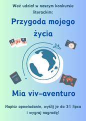 Plakat konkursu literackiego na napisanie opowiadania w języku esperanto