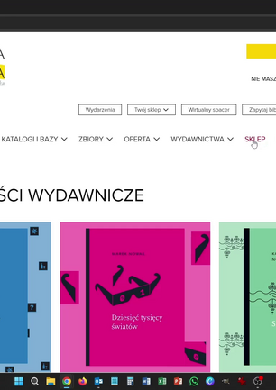 Zrzut ekranu sklepu internetowego Książnicy Podlaskiej z 3 okładkami książek.
